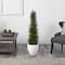 4ft. Cypress UV Resistant Artificial Tree in White Planter